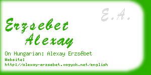 erzsebet alexay business card